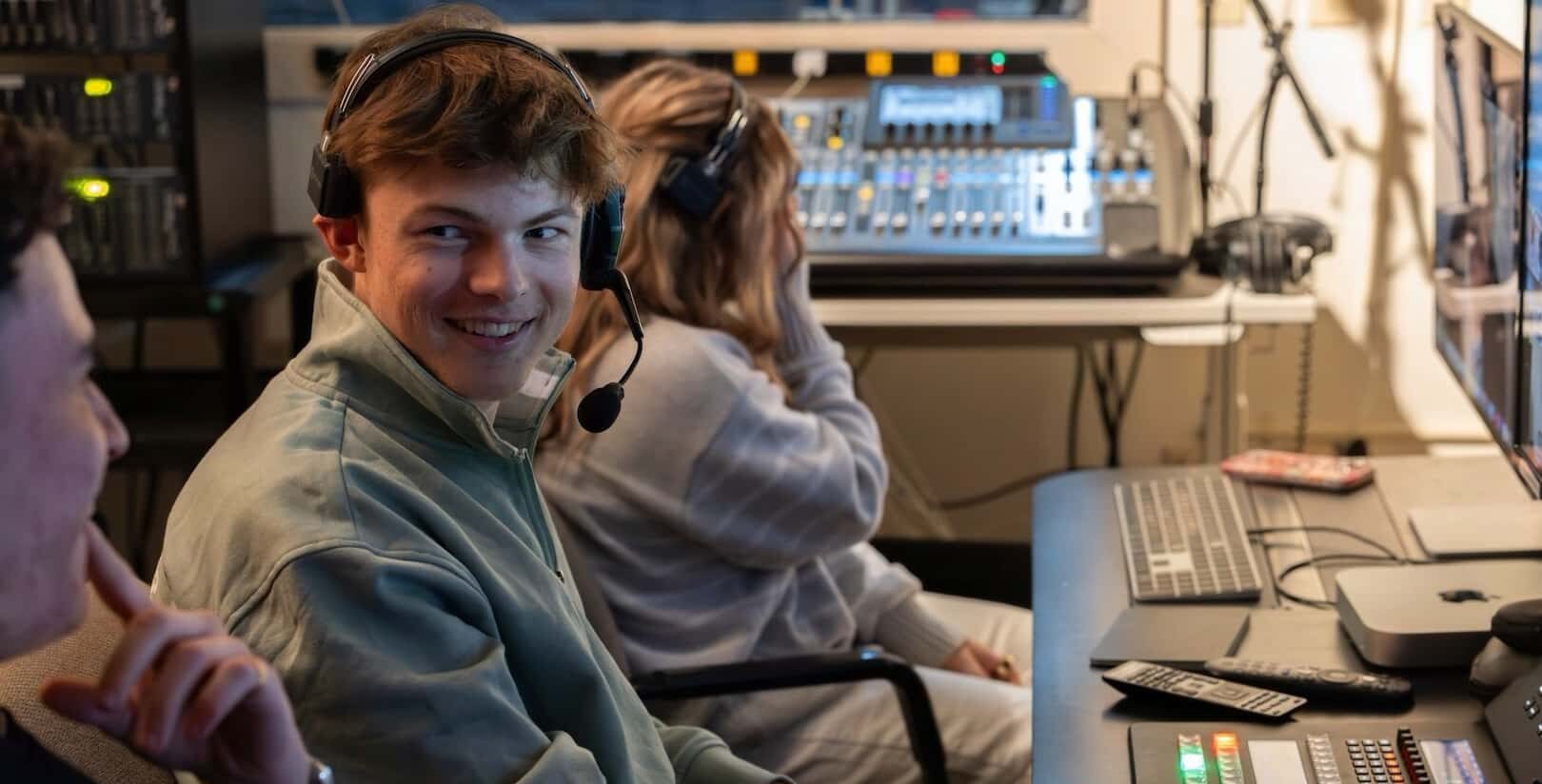 Students running the control room